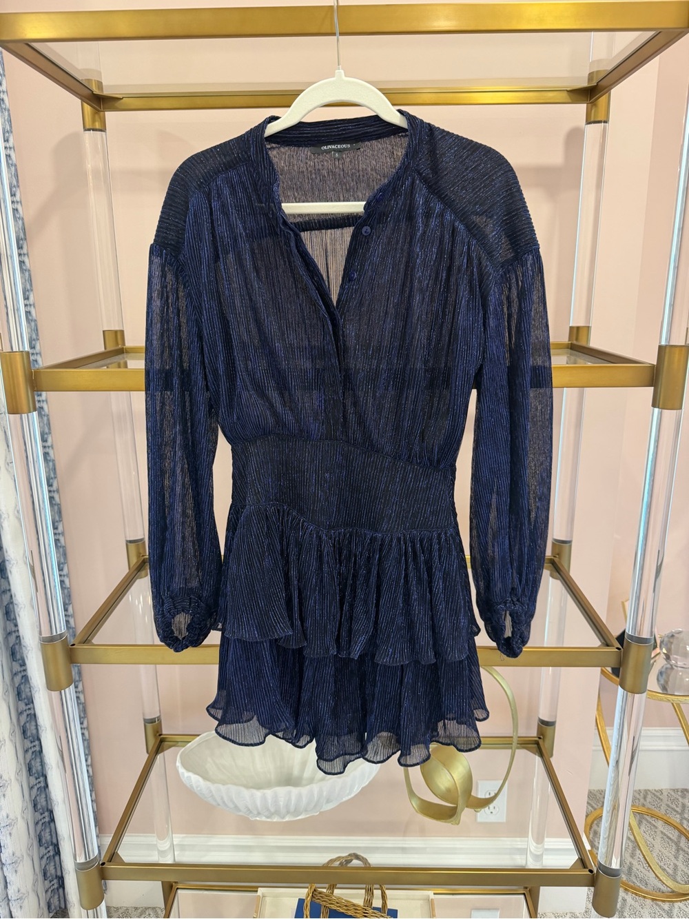 Olivaceous Shimmery Navy Metallic Top